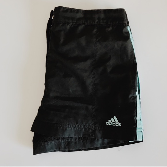 Adidas Teal Striped shorts - Picture 2 of 3